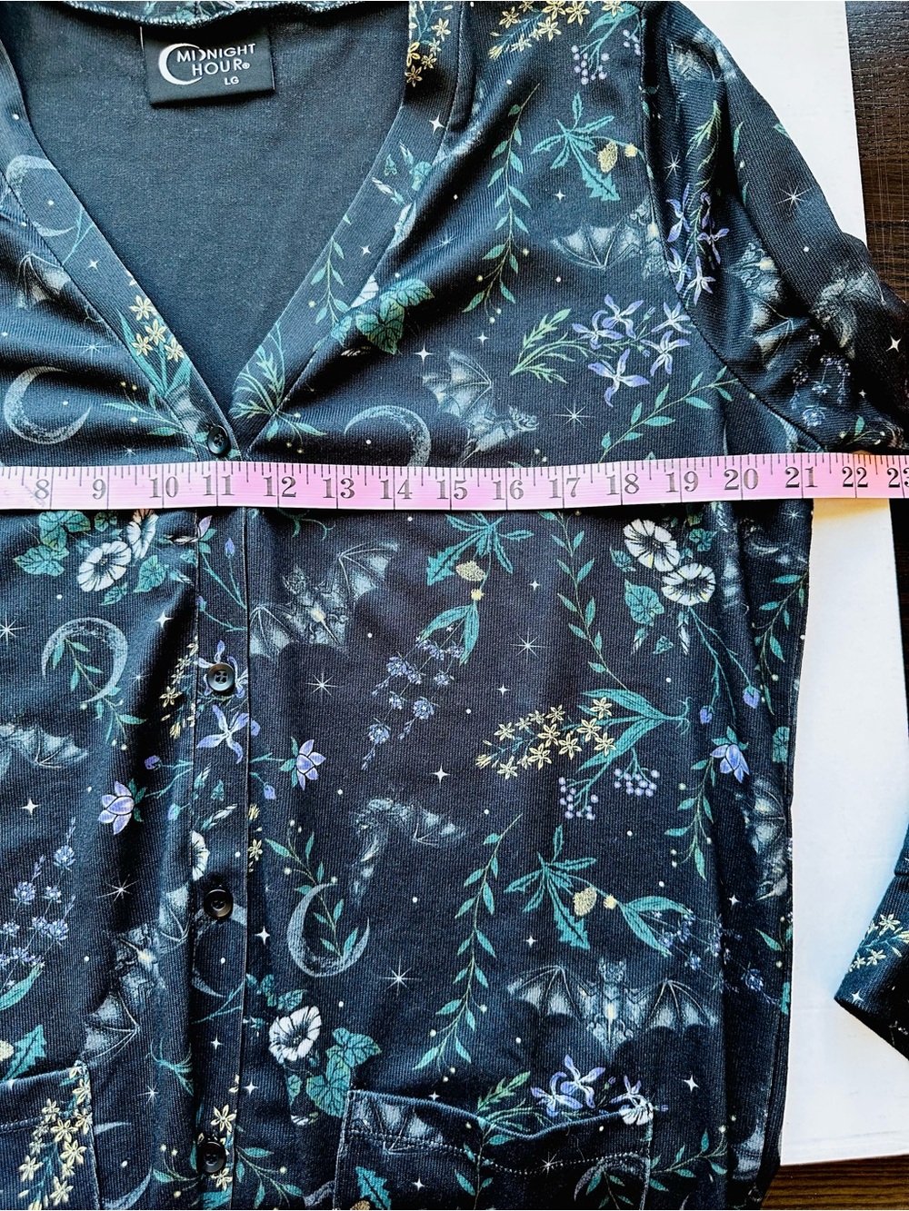 Hot Topic Midnight Hour Goth Floral Bat Moon Cardigan Whimsigoth Y2K Large - Picture 4 of 4
